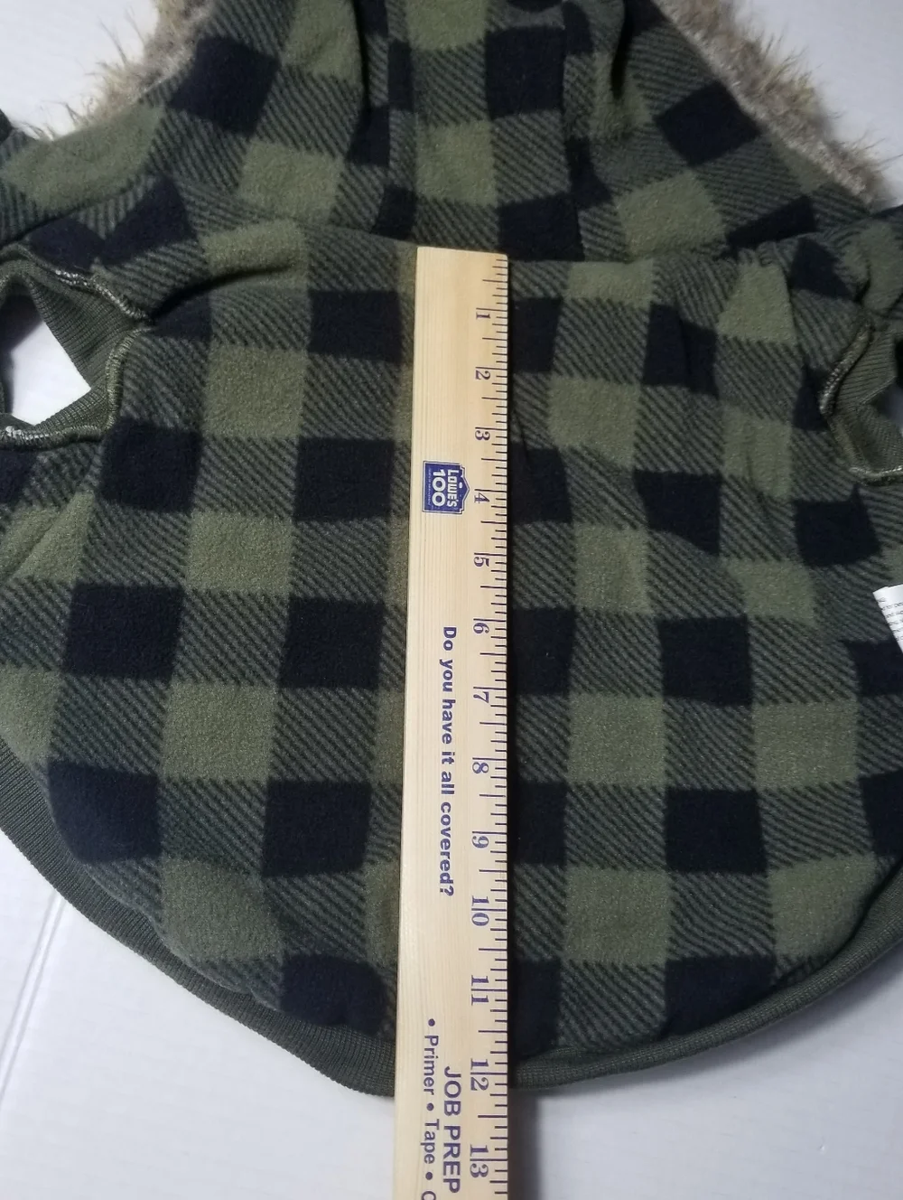 LUVGEAR DOG QUILTED OLIVE COAT WITH FAUX FUR HOOD SIZE MEDIUM